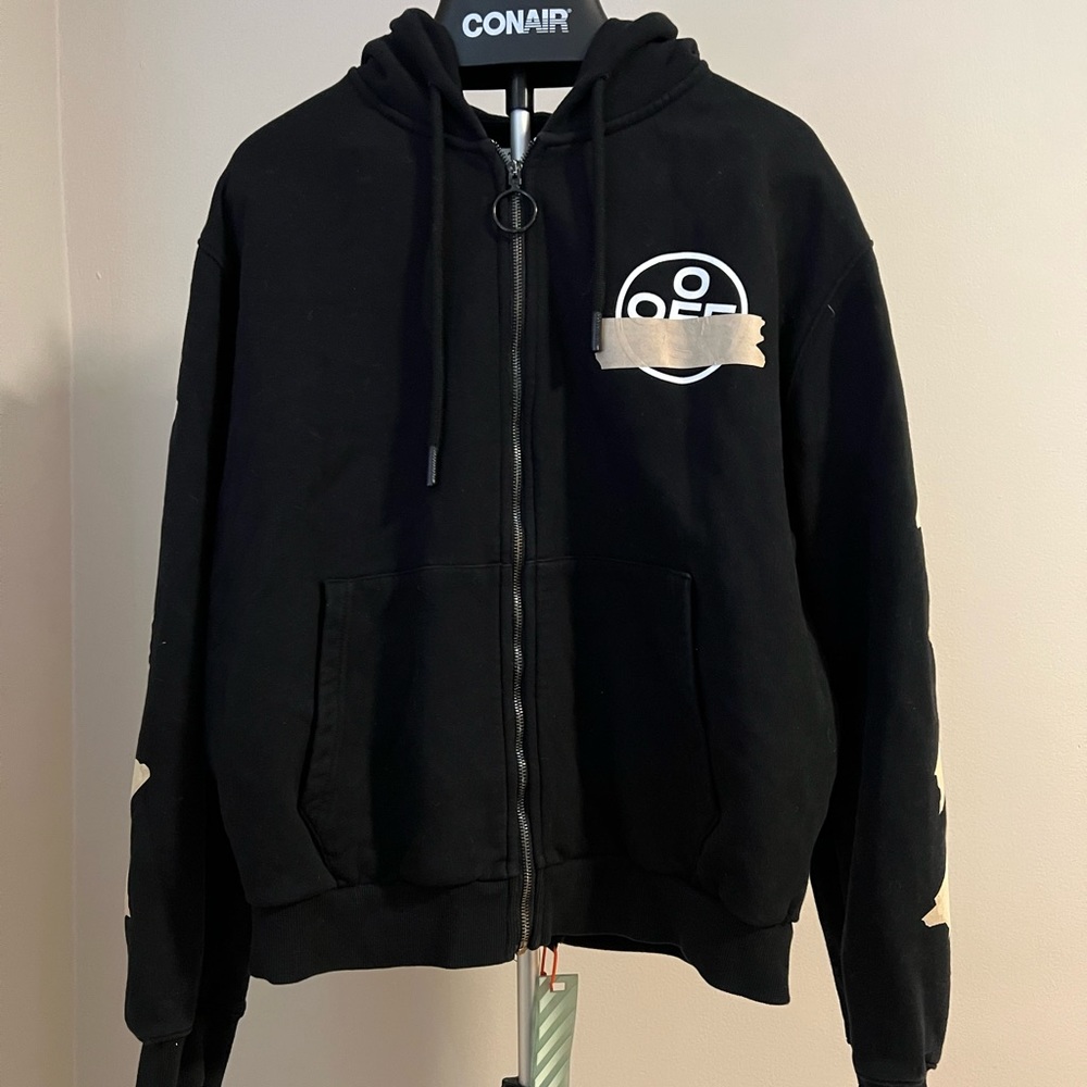 Off-White Tape Zip Up Hoodie